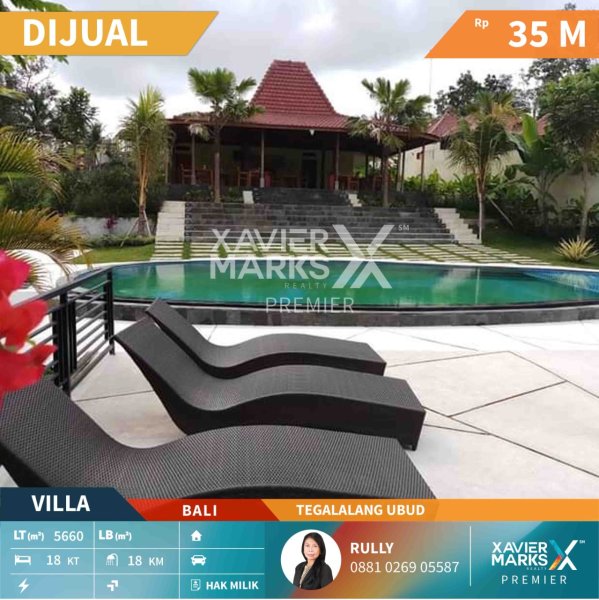 Dijual villa elit dengan resort di Tegalalang Ubud Bali