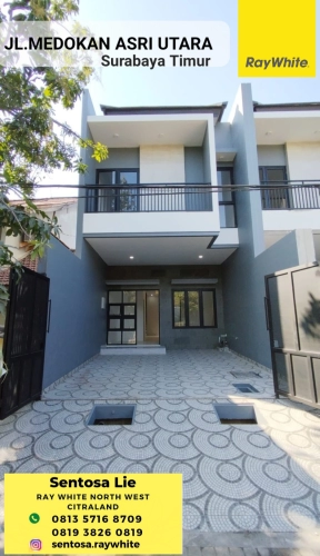 Dijual Rumah Medokan Asri Utara - Rungkut Surabaya Timur - New Baru Modern 2 Lantai - SPESIAL kamar Tidur Ukuran BESAR