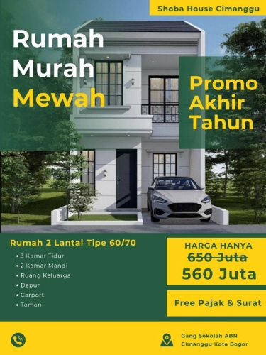 Jual Rumah Cimanggu Bogor, 2 Lantai Lokasi Premium Kota Bogor