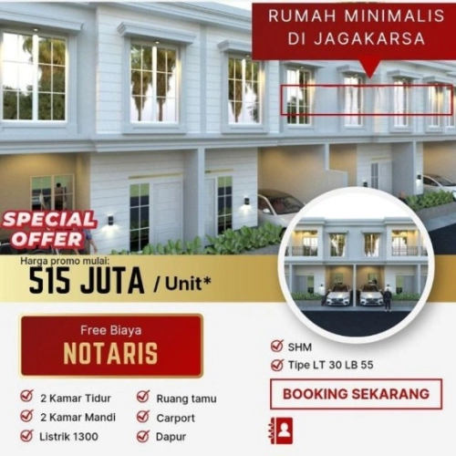 Rumah Murah 2 lantai Jagakarsa, Jakarta Selatan dekat Pintu Tol Brigif