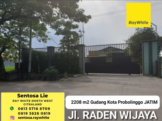 Dijual 2208 m2 Gudang Jl.Raden Wijaya - Wiroborang - Mayangan - Kota Probolinggo - Jawa Timur - Strategis Lokasi