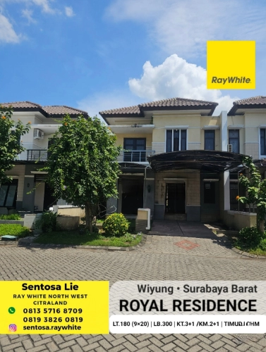 Dijual Rumah Royal Residence Cluster Kensington - lokasi TerDEPAN - LUAS 9×20 meter - Strategis Dekat Pakuwon Mall, PTC, Supermall